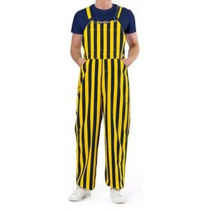 NWT Game Bibs Overalls Yellow Blue NCAA Football Michigan Wolverines sz Small